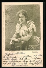 Künstler-AK Hermann Torggler: Erinnerung, Dame mit nachdenklichem Blick 