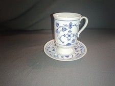 Pharisäer Tasse Becher Kakao Schokolade indisch blau Porzellan Gedeck