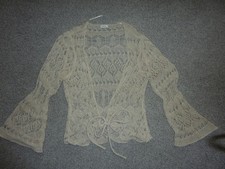Kaffe leichtes Häkel Jäckchen naturfarben Gr. M