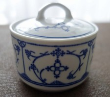 Zuckerdose mit Deckel DDR Porzellan Jaeger & Co. Indisch blau Strohblume