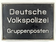 VP Gruppenposten Volkspolizei ABV Ostalgie DDR Alugußschild Schild Gußschild