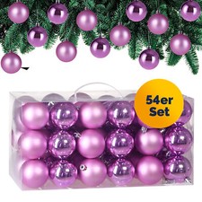 CASARIA® Weihnachtskugeln 54tlg Kunststoff Christbaumschmuck Christbaumkugeln