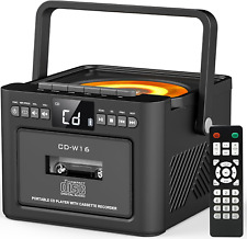 CD Player Tragbar Boombox Kassettenspieler mit UKW Radio Bluetooth 5.1 5000Mah W