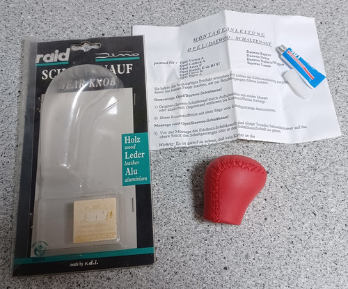 Raid schaltknauf leder - schaltknauf, rot