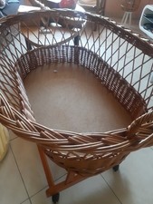 Bollerwagen von Alvi aus Geflecht mit Rollen, arretierbar