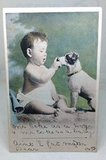Baby junge streichelt jack - junge,