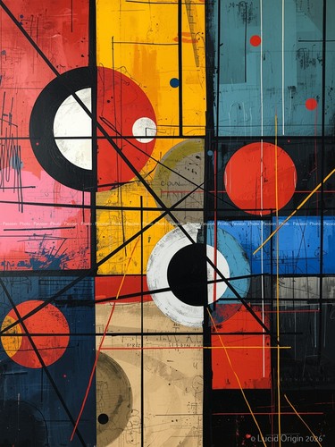 Bauhaus geometrie poster - a4,