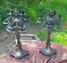 Paar antike Jugendstil  Bronze