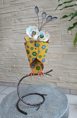 Deko figur metall eule - metall,