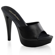 Sale COCKTAIL-501L Fabulicious High-Heels Plateaupantolette schwarz Echtleder 37