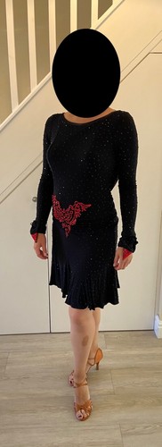 Black red latein tanzkleid - black,
