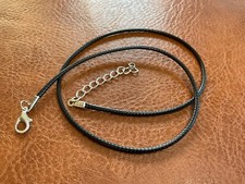 Kordelkette ( 3 Stück ) Set schwarz ca. 45 cm Silberfarbig