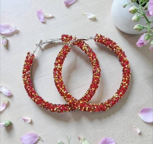 Ohrringe creolen hoops strass - ohrringe,