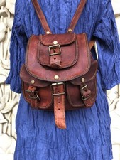 Rucksack sehr weiche Echtleder Vintage Tasche Damen Reise braune Schulter