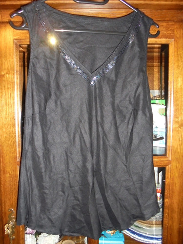 Leinentop schwarz elegant - ,
