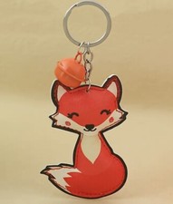 Niedliche kleine rote Fuchs Holz Schlüsselring Kette Tasche Charm Schlüsselring Anhänger