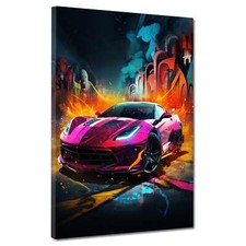 Street Art Pinker Sportwagen