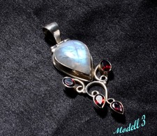 Regenbogenmondstein Kettenanhänger Mondstein Granat Talismann Edelstein Anhänger