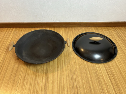 Runde eisen bratpfanne schwarz - runde,
