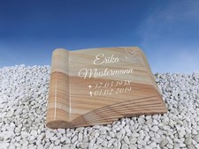 Grabstein Buch umgeschlagen Sandstein Granit 40x30x7 cm inklusive Gravur …