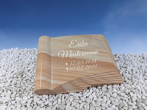 Grabstein buch umgeschlagen - grabstein,