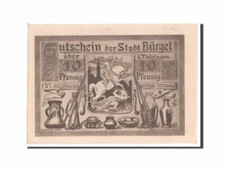 [#350893] Geldschein, Deutschland, Burgel Stadt, 10 Pfennig, 1921, UNZ-, Mehl:20