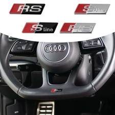AUDI SLINE S Line RS Stil Logo Aufkleber Sticker Emblem Lenkrad Auto Alu 27mm