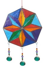 Suncatcher Fensterdekoration Feng Shui "Kompass Rose" Resin mehrfarbig 16cm