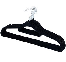 100 Kleiderbügel Samt Schwarz