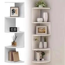 Eckregal Wandregal Bücherregal 5 Ebenen Küchenregal Hängeregal Schweberegal DHL
