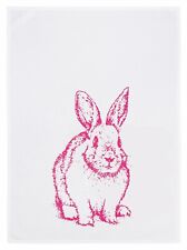 Geschirrtuch 17;30 Baumwolle Küchentuch Handbedruckt pink Hase Bunny Küche Oster