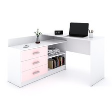 Marlux-Meble Alto Schreibtisch mit Schubladen 3 und 2 Regalen (131x120x76 cm)