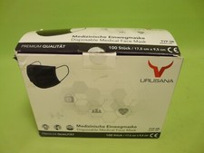 URUSANA 100x 2R Schwarz Maske Atemschutzmaske 3-Lagen Mundschutzmaske OP Maske