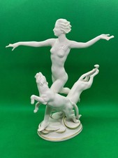 Hutschenreuther "Circe" Akt mit Leoparden Art Deco - C. Werner - Figur Porzellan