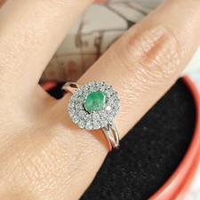 Luxuriöser Echter Smaragd birne Offen Ringe Edelstein Ring Heilstein Zirkonia 53