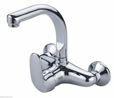 Spültischarmatur Wandmontage schwenkbarer Auslauf Küche Wasserhahn Mischbatterie