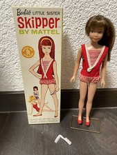 Mattel Barbie :  60s Skipper With Box STOCK NO. 0950 (brunette) Comb Brush Reif