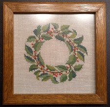 ?Gerda Bengtsson - dänisches Stickbild - Ilexkranz -Weihnachten- Kreuzstich