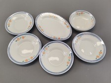 DDR Puppengeschirr Porzellan 6-tlg. Servierplatte 4 Teller 1 Schale farbig rar