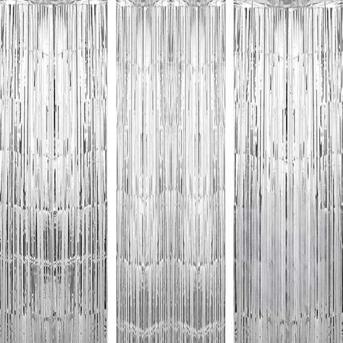 Lametta vorhang silber - lametta,