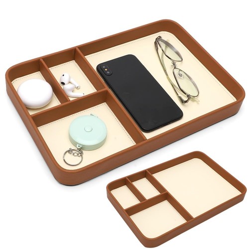 Leder valet tray organizer - valet,