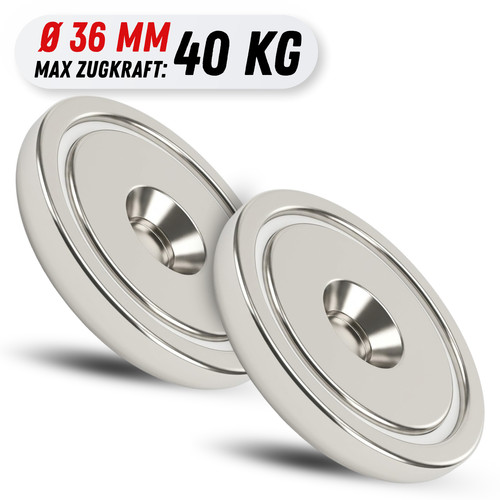 Neodym magnete mit loch - 2x,
