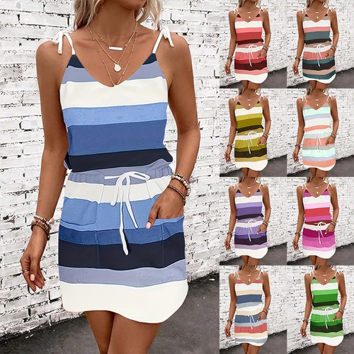 Damen gestreift partykleid - gestreift,