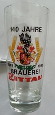 Zittau Brauerei 140 Jahre 1845 1985 0,25 l Bier Glas 1985 im VEB Landskron Rar
