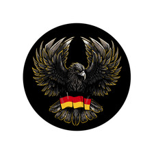 Aufkleber Deutscher Adler schwarz rot g RUND Fans Auto Car-Sticker Vinyl wetterf