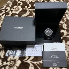 SEIKO BRIGHTZ ANANTA SAEK001 Automatik Chronograph schwarzes Zifferblatt unbe...