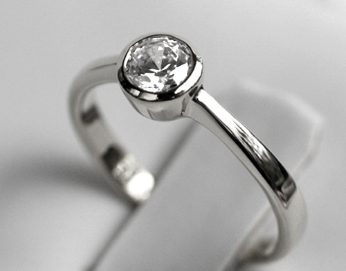 Echt weißgold ring - weißgold, ***