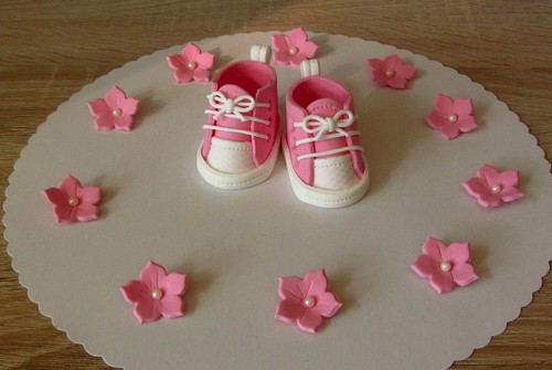 Babyschuhe fondant taufe - fondant,