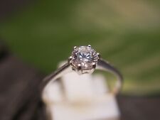 Eleganter 925 Sterling Silber Ring Zirkonia Solitär Signiert BEE Liebe 1,65 cm