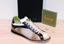 LORENZI Leder Schnürer Halbschuh Reptilprägung Sneaker - Made in Italy - Neu !